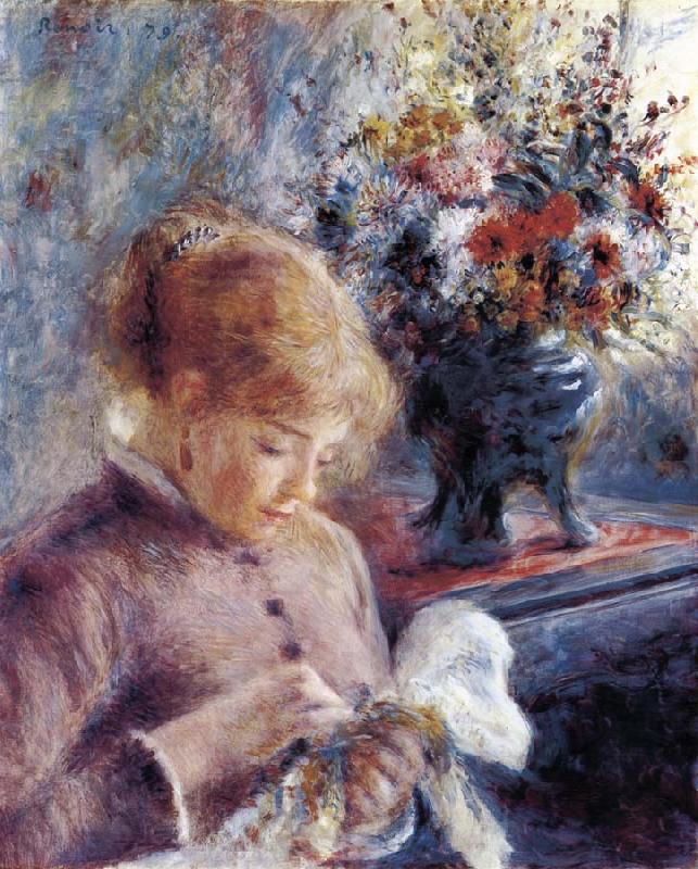 Pierre-Auguste Renoir Feune Femme cousant